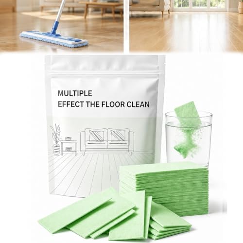 Multi-Surface Floor Cleaning Tablets, Concentrated Deep Clean Mop Solution, Streak-Free Formula for Hardwood, Laminate, Tile & Vinyl Floors, Fresh Scent Cleaner Sheets, 100 Count (Green, 200) by Unknown