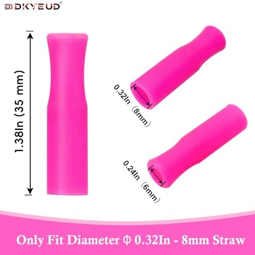 36PCS 12 Colors Food-Grade Metal Straws Reusable Silicone Tips,Only Fit Diameter 0.32In- 8mm Stainless Steel Straws, BPA Free, Eco-Friendly - Image 4