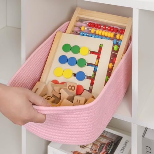 CubesLand Cube Storage Organizer Basket Bin, Cotton Rope Shelves Basket - Image 5