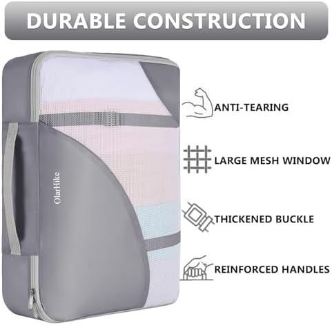 OlarHike 8 Set Packing Cubes for Travel,Gifts for Women Mom,Anti-Tearing Suitcase Organizer,with Over 1000 pcs Mesh Holes,Vacation Essentials & Accessories for Cruise Ship - Image 4