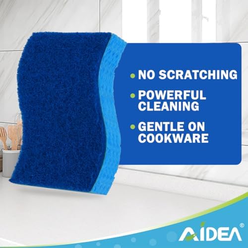 AIDEA Sponges Kitchen-120Count, Non Scratch Scrub Sponge, Dish Sponges - Image 6