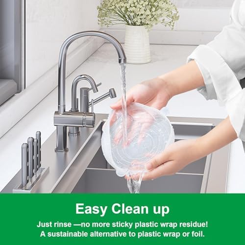 Silicone Stretch Lids – 6 Pack Reusable Food Covers,Flexible Silicone for Bowls, Containers, Fruits – Airtight & Leakproof Seal for Kitchen Storage(transparent) - Image 6
