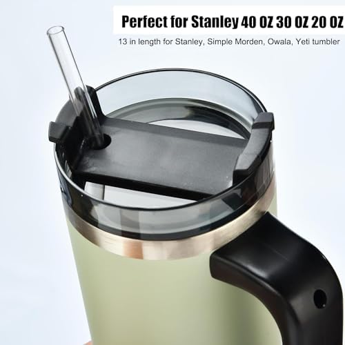 ALINK 13 inch Reusable Clear Plastic Straws, Extra Long Tritan Tumbler Replacement Straws for Stanley Cups, 1 Gallon, 64/40/ 32 oz Water Bottles, YETI, Starbucks, Set of 10 with Brush, AL13CLEAR - Image 6