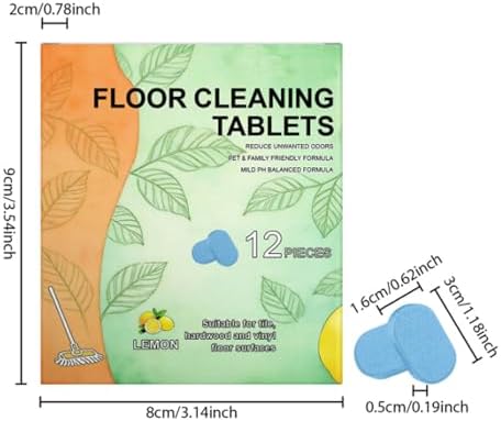 Floor Cleaning Tablets: 1 Tab = 2l Pre-Measured Solution, Streak-Free & Non-sticky for Barefoot Clean, Protects & Shines All Floors, Zero-Plastic & Space-Saving, For Mops & Robot Vacuums (2set) - Image 7