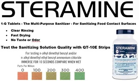 2 Bottles Steramine Sanitizer Tablets, 300 Count + 15x QT-10 Test Strips - Image 4