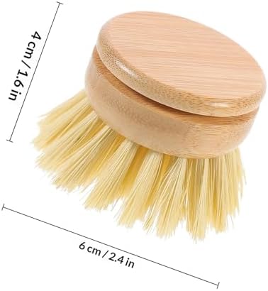 2 Pack Pot Cleaning Brush Replacement Beech Bamboo for Cast Iron Skillet - Image 2