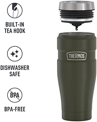 THERMOS Stainless King Vacuum-Insulated Travel Tumbler, 16 Ounce, Army Green (Pack of 4) - Image 5