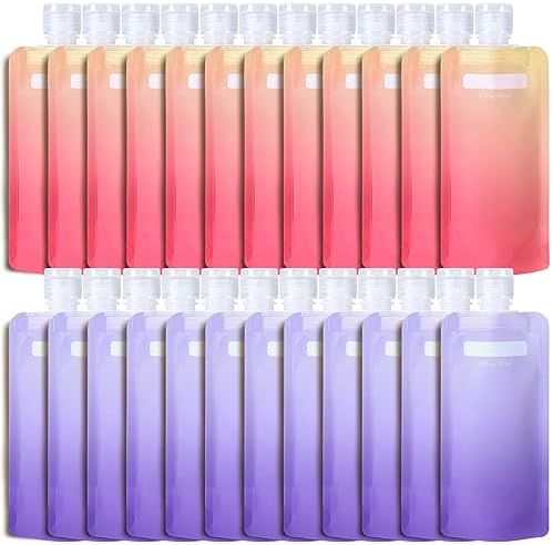 PACKISM 24 Pack Travel Pouches for Toiletries - 90ml 3 oz Liquid Containers by Packism