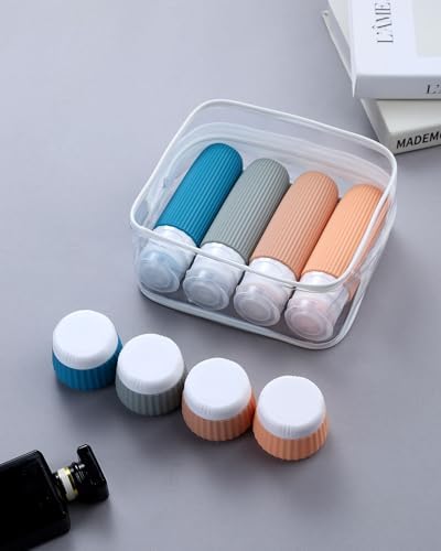 Mrsdry Travel Bottles 8 Pack, TSA Approved 3 oz Toiletries Containers, Leak Proof Silicone Squeezable Essentials Jars with Clear Bag - Image 6