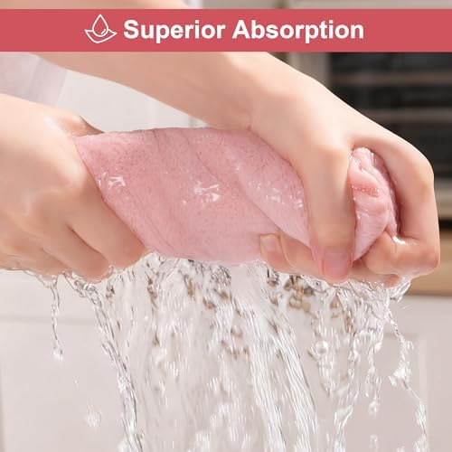 JOYMOOP Microfiber Cleaning Cloth, 18 Piece Set, Medium, Pink - Image 3