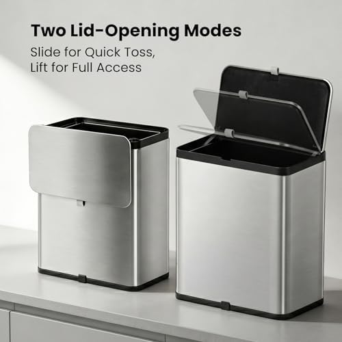 Kitchen Compost Bin with Lid, 2.1 Gal Countertop & Under Sink Trash Can - Image 3