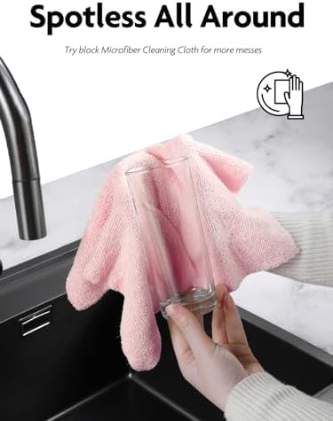 Fantasticlean Microfiber Cleaning Cloth Roll- 60 Sheets,12" (Pink,Lavender) - Image 4