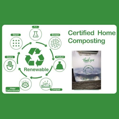 (Large) OrangeBio Certified Home Compostable Shopping Bags, 200ct, 12"x 6" x 20" (Extra Thick), Hold 20 lbs, Thank You/Grocery/Take Out/T Shirt/To-Go Bags for Retail, Grocery Store - Image 6
