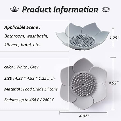 2 Pack Silicone Soap Tray Dishes Soap Holder Saver Draining Bathroom Shower Sink Bathtub - Image 5
