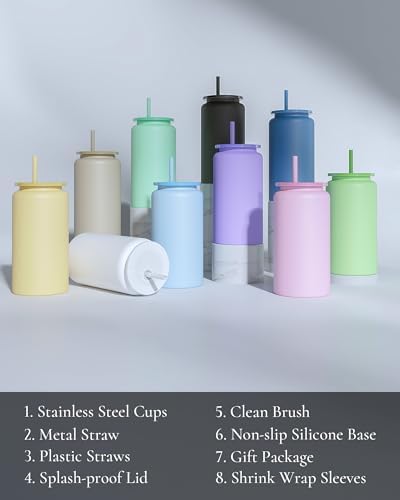 16 oz Tumbler, Insulated Tumbler with Straw, Iced Coffee Tumbler - Image 7