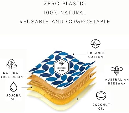 Beeswax Wraps for Food - The Kitchen Collection - Organic Cotton Beeswax Wrap - Reusable Beeswax Food Wrap - Plastic Wrap/Sandwich Bags Alternative - 4 Pack, S, M, L & XL - Image 6