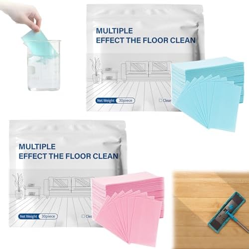 Multiple Effect The Floor Clean, 2027 New Multi Effect Floor Clean Tablets, Concentrated Cleaner for Hardwood, Tile, Laminate & More (Blue+Pink, 100PC+100PC) by Unknown