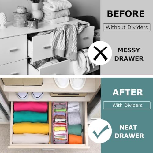 Lzerking Kitchen Drawer Dividers 4 Pack Adjustable Bamboo Drawer Organizer - Image 2
