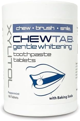 Chewtab Gentle Whitening Toothpaste Tablets 180 Count Refill (Peppermint) by WELdental