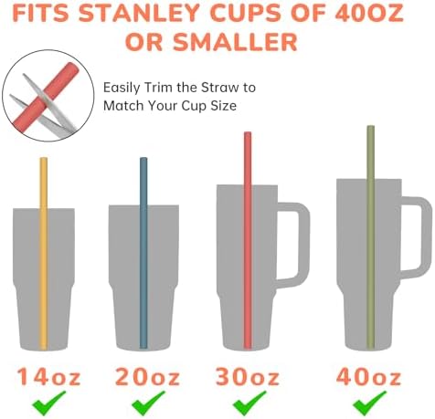 Tomorotec 7PCS Silicone Drinking Straws Fit for Stanley 40 oz 30 oz Tumbler - Image 5
