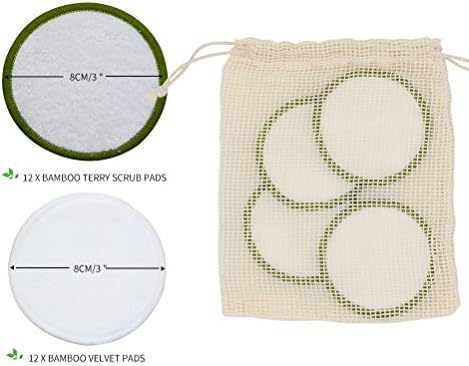Chloven Reusable Makeup Remover Pads 24 Pack Washable Bamboo Pads - Image 3