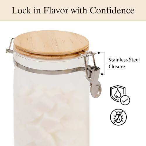 Glass Coffee Canister Set with Shelf & Spoons - 3 Piece Airtight Seal Coffee Bean Storage Containers & Filter Holder for Kitchen Organization - Image 7
