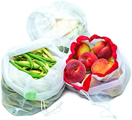 Joie Reusable Produce Bags 5pc Set, Sustainable, Nylon, Mesh, Machine Washable, Eco-Friendly, 5.5 x 6 inches - Image 2