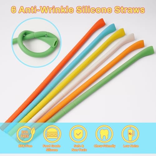 NiHome 6PCS Silicone Anti-Wrinkle Straws Fit for Stanley 40oz 30oz Tumblers - Image 3