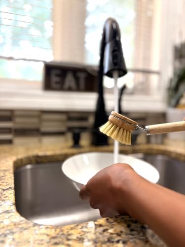 Bamboo Dish Brush Set with 4 Replacement Heads - Image 5