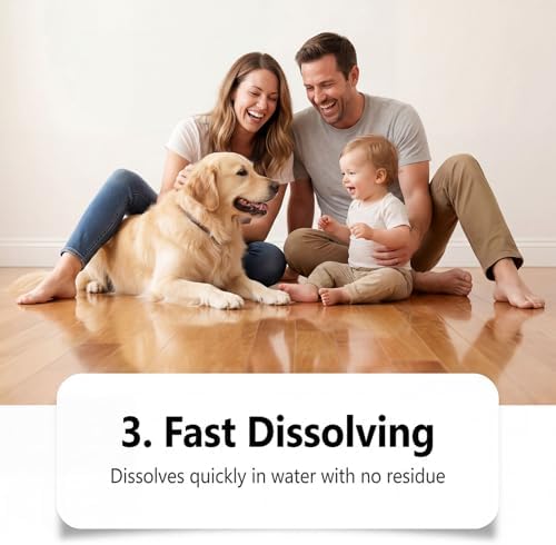 24Pcs Floor Cleaning Tablets, Multi-Surface Hard Floor Cleaner for Tile Vinyl Laminate & Stone – Compatible with Robot Mops & Wet Dry Vacuums, Eco-Friendly Plant-Based Formula pet friendly - Image 7