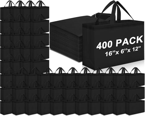 Windyun Reusable Grocery Bags Large Non Woven Shopping Bags with Handles Foldable Portable Tote, 16x6x12 Inch by Windyun