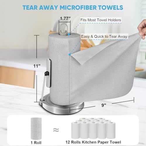 AIDEA Microfiber Cleaning Cloth Roll-55 Sheets, Microfiber Towels 11×9" - Image 2