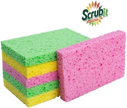SCRUBIT Cellulose Scrub Sponge - Kitchen Cleaning Sponges for Dishes, Pans, Pots & More- 6 Pack Dishwashing Sponges - Colors and Packaging May Vary - Image 3