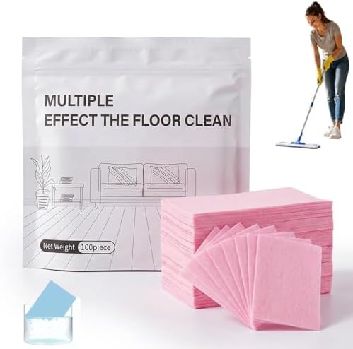 Floor Cleaning Tablets, Multi-Effect Surface Floor Cleaner, Concentrated Dissolvable Cleaning Tablets for Hardwood Laminate Tile & Steam Mops, Household Deep Cleaning Solution (Pink,30pcs) by Unknown
