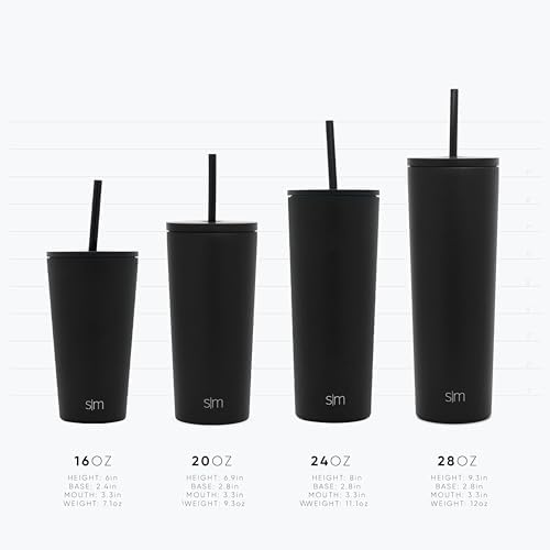 Simple Modern Insulated Tumbler with Lid and Straw | Iced Coffee Cup Reusable Stainless Steel Water Bottle Travel Mug | Gifts for Women Men Her Him | Classic Collection | 20oz | Canary - Image 4