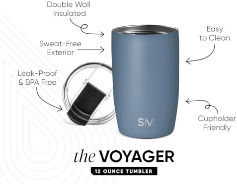 Simple Modern Travel Coffee Mug with Lid | 12oz | Blue - Image 2
