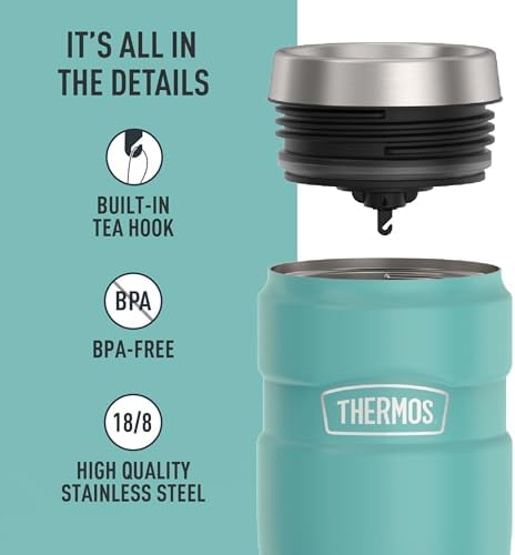 THERMOS Stainless King Stainless Steel Tumbler, 16oz, Matte Teal - Image 4