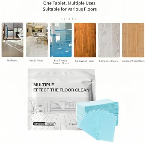 300 Pieces Multi Effect Floor Cleaner Sheets Floor Cleaning Tablets Water Soluble Floors Cleaners Wood Cleaner Tablets For Mopping Concentrated Cleaners For Hardwood, Tile, Laminate & More - Image 5
