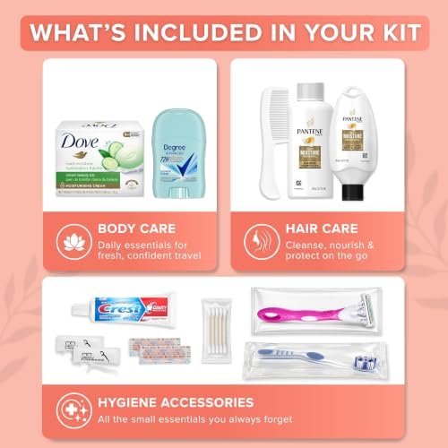 13-Piece Women’s Travel Toiletry Kit – With Premium Brand-Name Travel Toiletries - Image 2