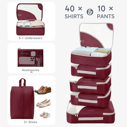 OlarHike 10 Set Packing Cubes for Travel,Gifts for Women Mom,Anti-Tearing Suitcase Organizer,with Over 1000 pcs Mesh Holes,Vacation Essentials & Accessories for Cruise Ship - Image 4