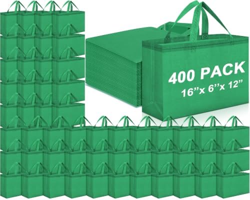 Windyun Reusable Grocery Bags Large Non Woven Shopping Bags with Handles Foldable Portable Tote, 16x6x12 Inch by Windyun