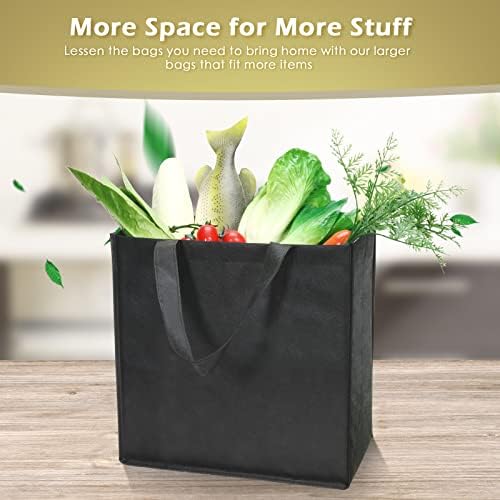 Reginary 100 PCS Non Woven Tote Bags Bulk,Black - Image 4