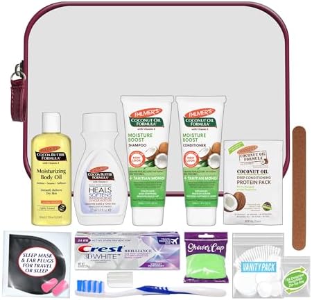 Convenience Kits International Women's 15-Piece Palmer's Travel Skin Care Kit with Hair, Face & Body Travel-Size Products, Bulk (Pack of 8) by ConvenienceKitsInternational