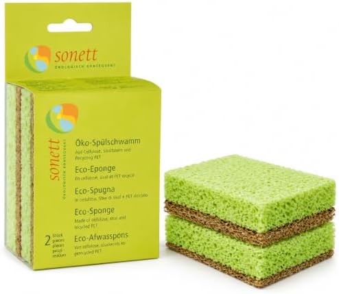 Sonett Compostable Sponges, Scratch-Free Kitchen Sponge, Pack of 2 by SONETT+ECOLOGICALLY+CONSCIENTIOUS
