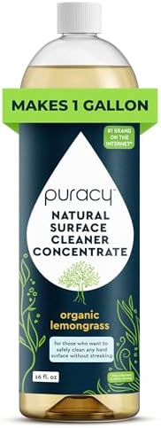 Puracy All Purpose Cleaner Concentrate – Plant-Powered Multi-Surface Cleaner - Surface Cleaner Solution As Seen on TikTok (Organic Lemongrass, 16 fl oz, 1 Pack) by Puracy