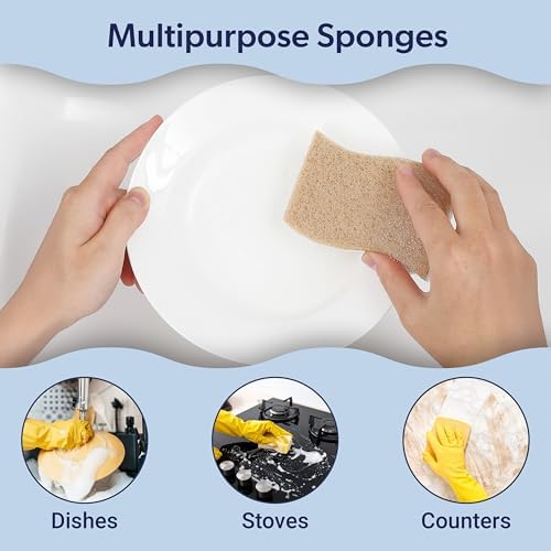 happimess Natural Non-Scratch Dish Sponge, Beige/White, Set of 12 - Image 6