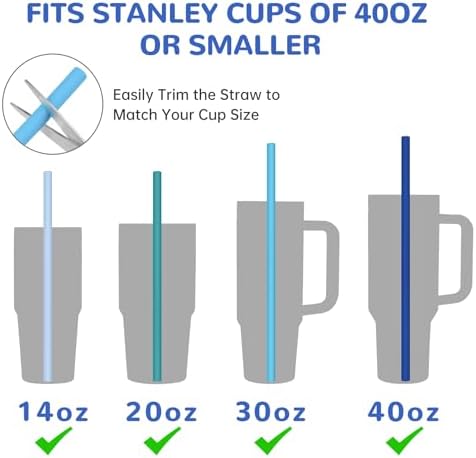 Tomorotec 15PCS Silicone Drinking Straws Fit for Stanley 40oz 30oz Tumbler - Image 3
