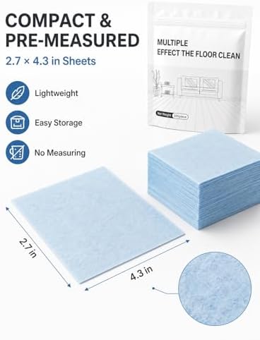 Multi-effect Floor Cleaner Sheets, Multi-surface Clean Tablets, 100-Count Fast-Dissolving Mopping and Deep Cleaning Solution for Hardwood, Wood, Tile, Vinyl, Marble, Laminate Floors - Image 4