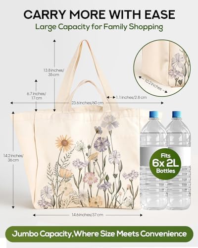 Miss Adola Cute Extra Large Canvas Grocery Tote Bag - Image 3