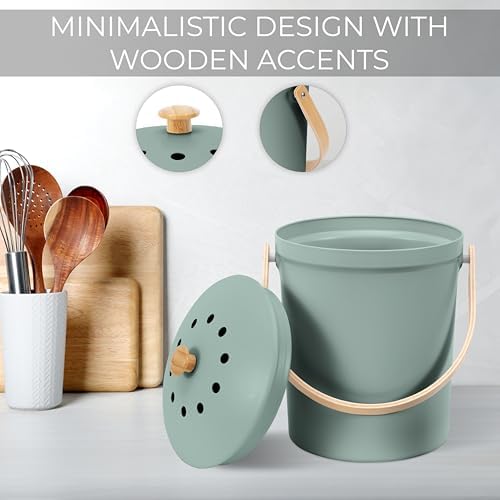 Beautiful Kitchen Compost Bin with Smell Proof Lid for Your Countertop - Image 5